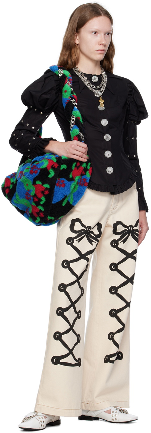 Chopova Lowena Off-White Ribbon Jeans
