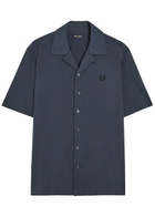 Fred Perry Logo-embroidered Piqué Cotton Shirt Navy