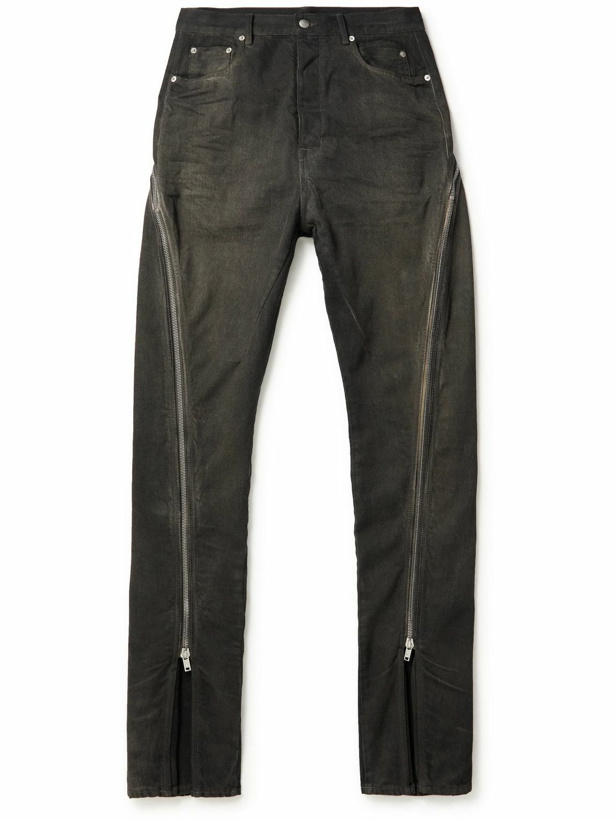 Photo: Rick Owens - Bolan Zip-Detailed Flared Jeans - Gray