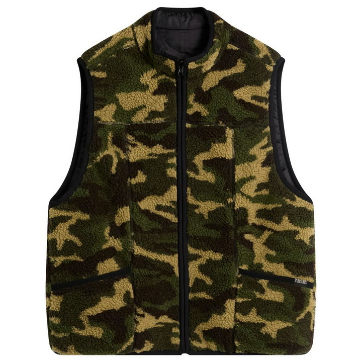 Photo: Pleasures Men's Felis Reversible Vest in Camo/Black