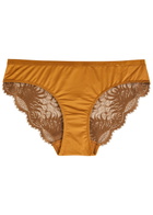 Hanro Gale Lace Stretch-satin Briefs Gold