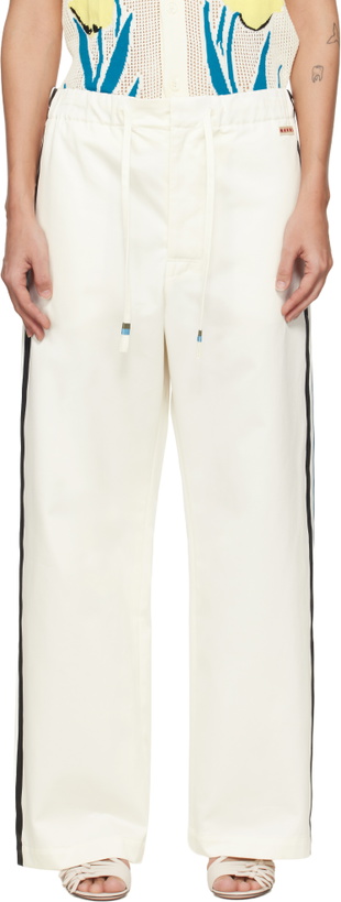 Photo: Marni Off-White Stripe Straight Leg Trousers