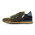 Valentino Khaki Valentino Garavani Camo Rockrunner Sneakers