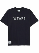 WTAPS - Logo-Print Appliquéd Cotton-Jersey T-Shirt - Blue