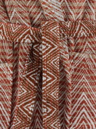 Missoni stone Red Bathrobe With Hood And All-over Zigzag Motif In Cotton Home
