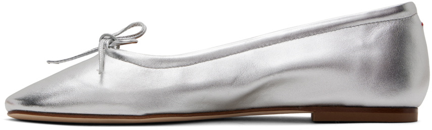 Aeyde Silver Delfina Ballerina Flats Aeyde