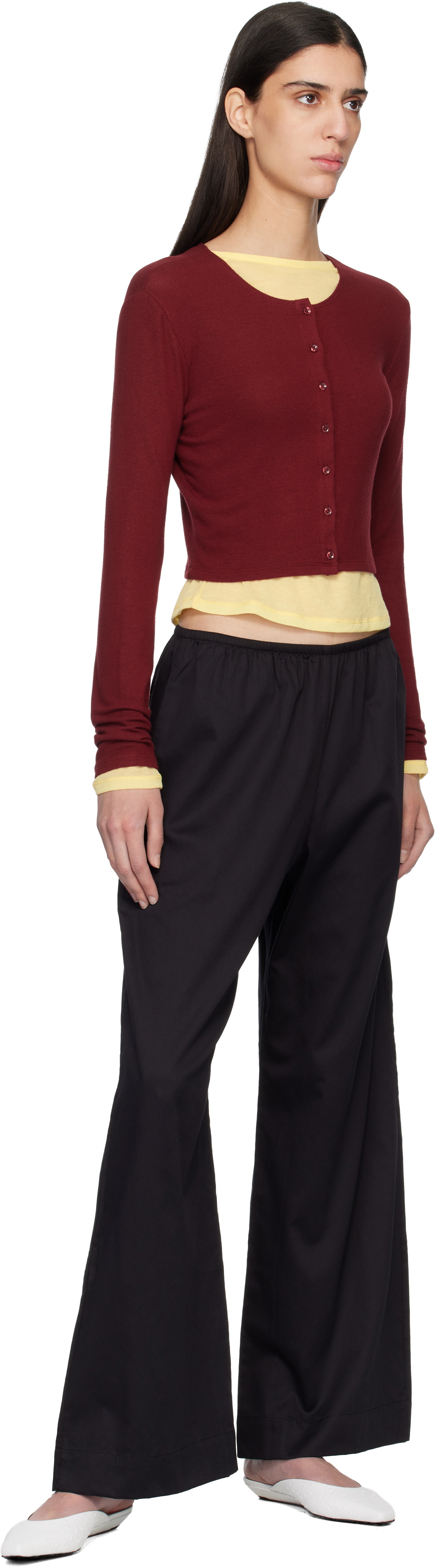 LESET Red Lauren Crop II Cardigan