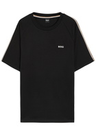 Boss Iconic Logo-embroidered Cotton T-shirt Black