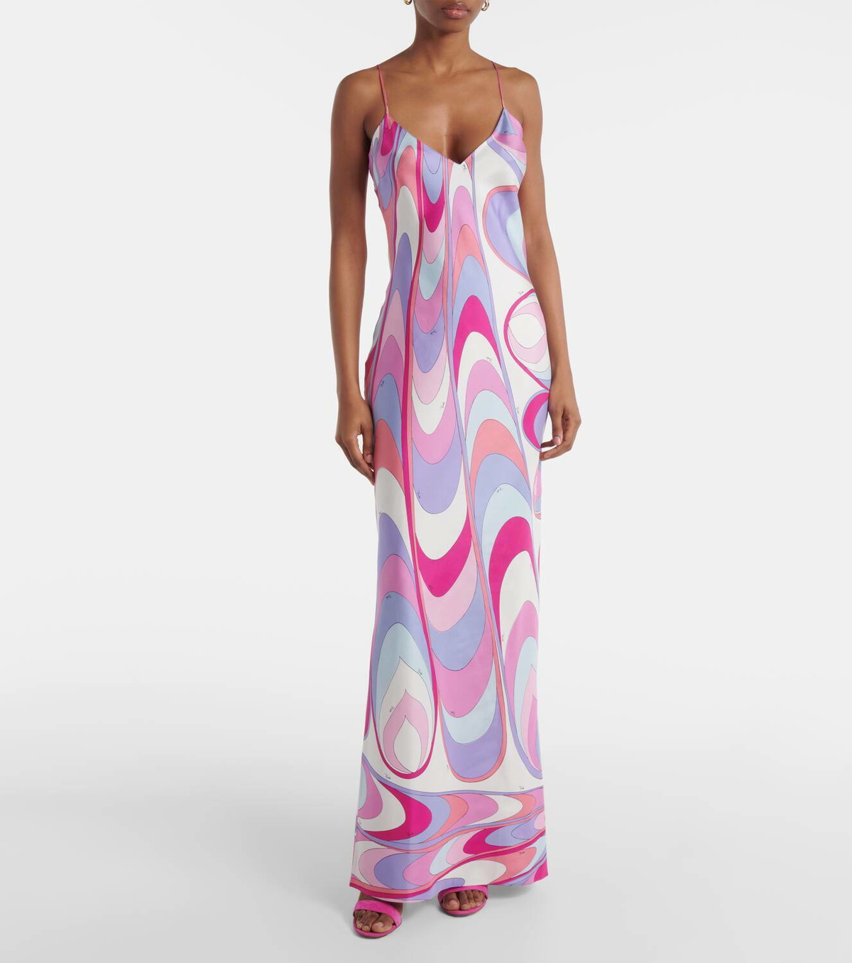 Pucci Printed silk twill maxi dress