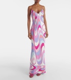 Pucci Printed silk twill maxi dress