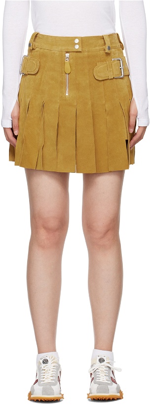 Photo: EYTYS Tan Allegra Leather Miniskirt