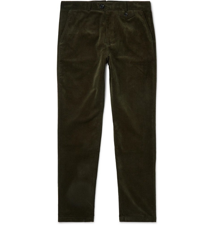 Photo: Oliver Spencer - Fishtail Cotton-Corduroy Trousers - Men - Green