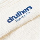 Druthers Organic Cotton Rib Slub Crew Sock in Off White