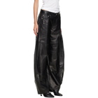 R13 Black Janine Barrel Leather Pants