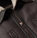 Ten C - Shearling-Trimmed Quilted Shell Hooded Down Liner - Brown