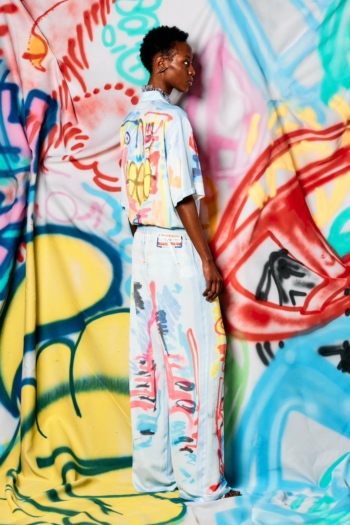 Diesel Relaxed pant with graffiti print - Pants - Unisex