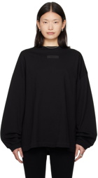 Fear of God ESSENTIALS Black Crewneck Long Sleeve T-Shirt