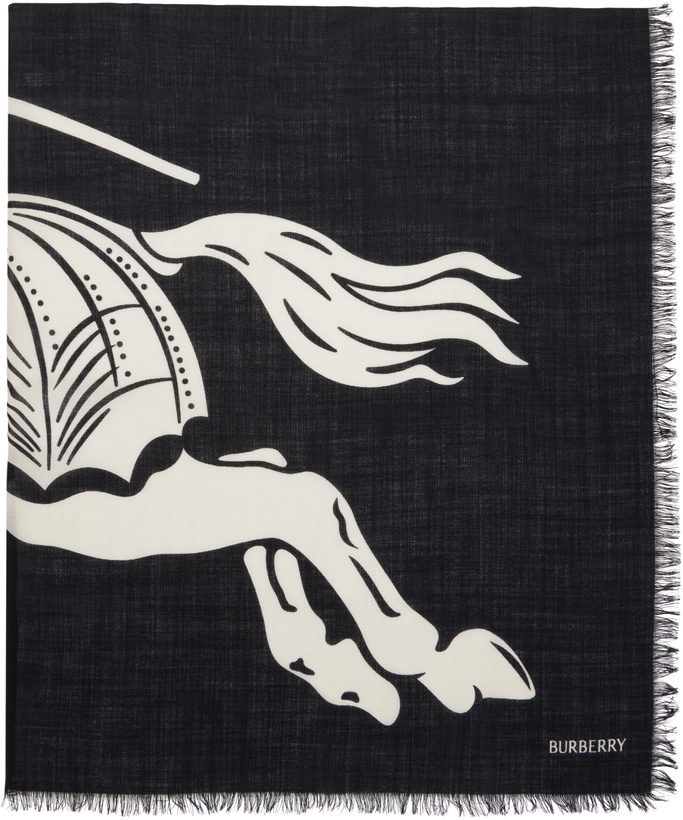 Photo: Burberry Black Wide EKD Wool Scarf