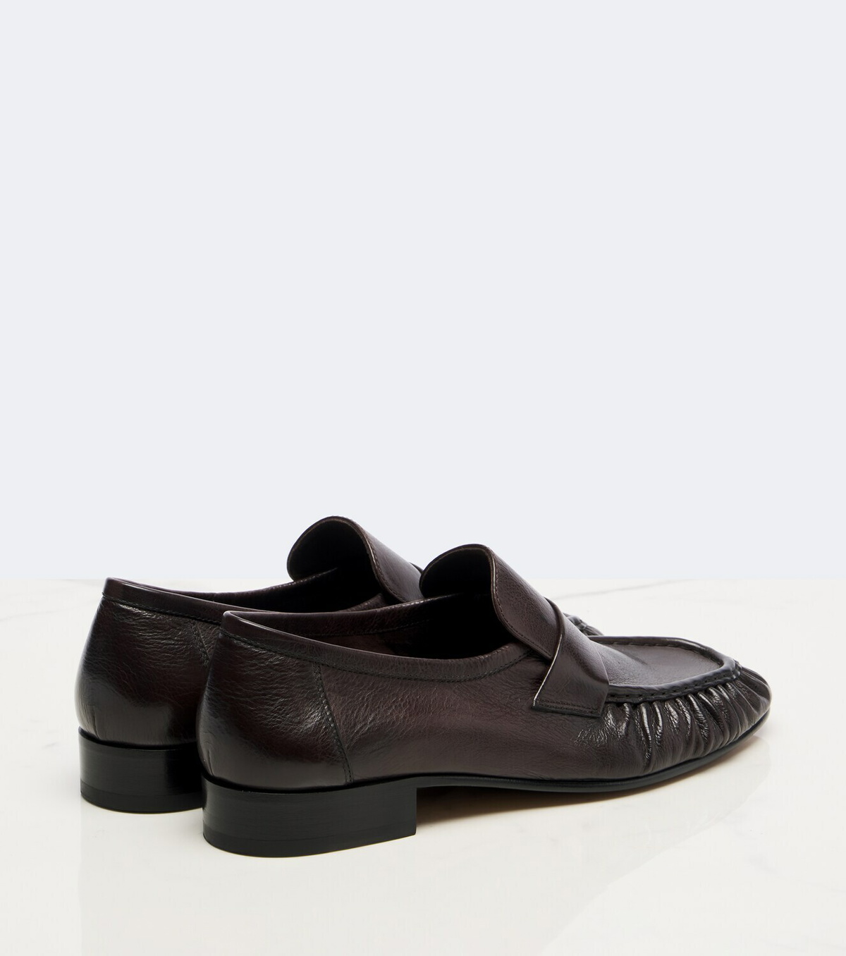 The Row Soft ruched leather loafers