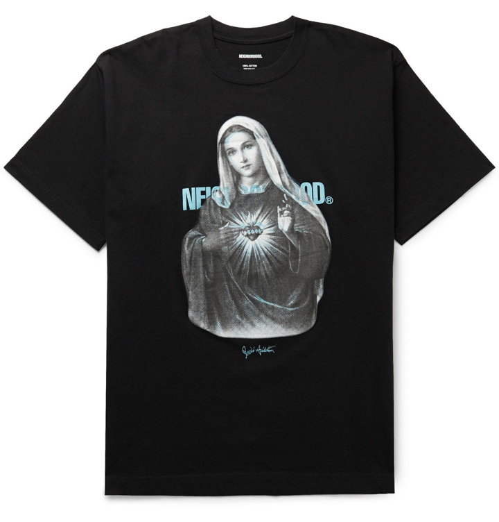 Photo: Neighborhood - Addict Logo-Print Cotton-Jersey T-Shirt - Black