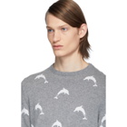 Thom Browne Grey Dolphin Half Drop Crewneck Sweater