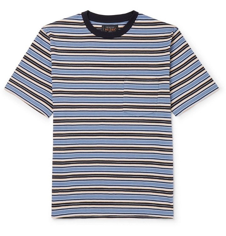Photo: Beams Plus - Striped Cotton-Jersey T-Shirt - Blue