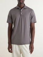 FEDELI - Cotton-Jersey Polo Shirt - Brown