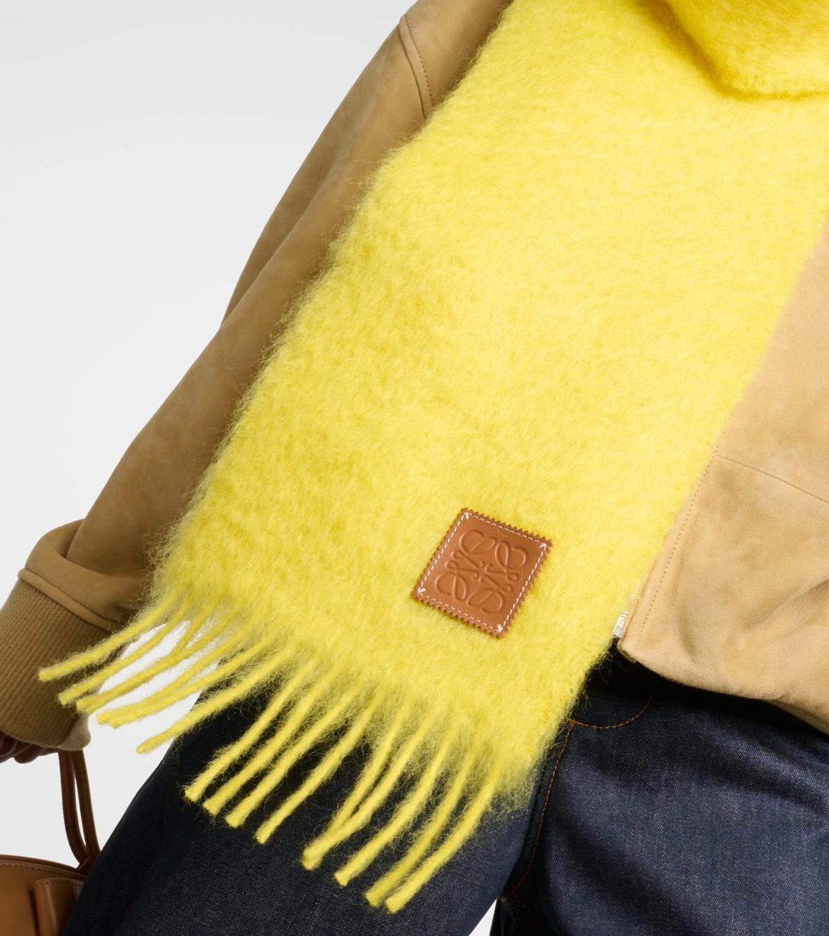 Loewe Anagram Mohair Fringe Scarf - Bergdorf Goodman