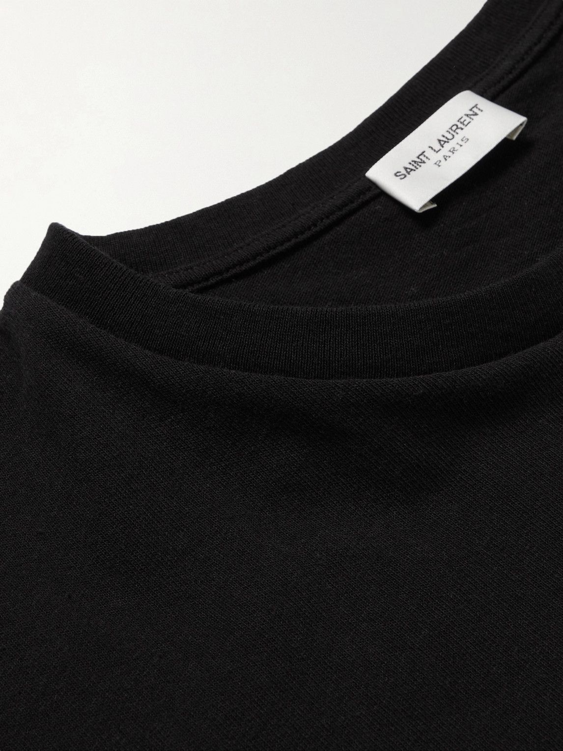 SAINT LAURENT - Logo-Print Cotton-Jersey T-Shirt - Black