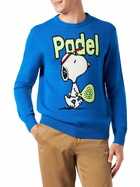 MC2 Saint Barth Man Crewneck Sweater With Snoopy Padel Jacquard | Snoopy - ©peanuts Special Edition