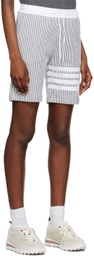 Thom Browne Gray 4-Bar Shorts
