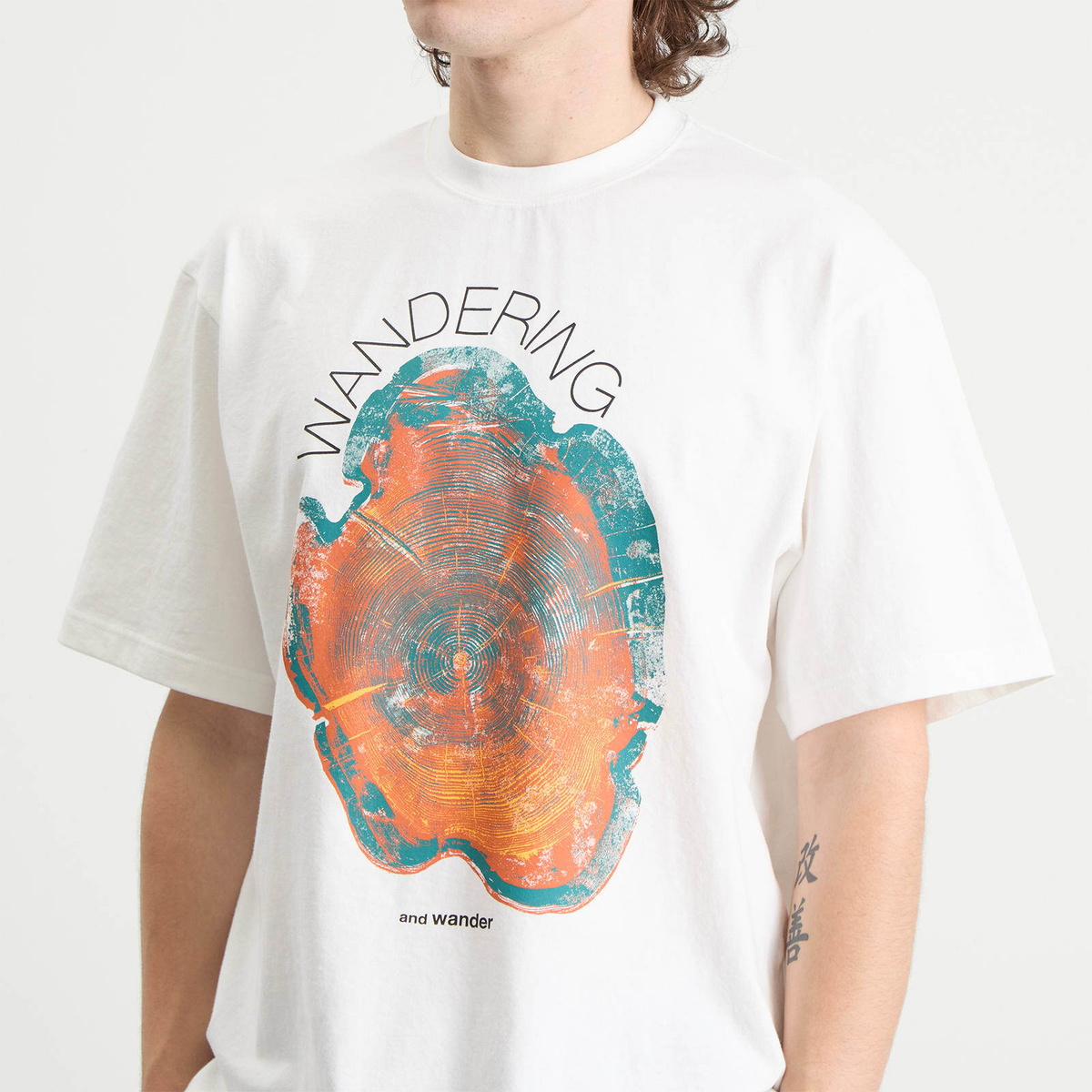 and wander Men's Wandering Printed T-Shirt in White