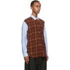 Comme des Garcons Shirt Blue and Brown Wool Front Panel Shirt