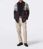 Eleventy Chevron cashmere and silk intarsia cardigan