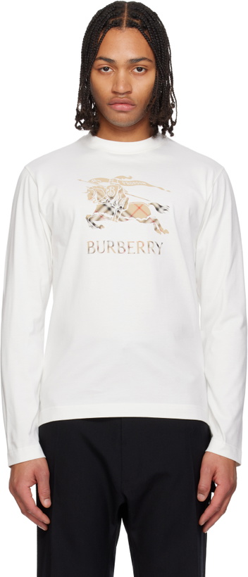 Photo: Burberry White EKD Long Sleeve T-shirt