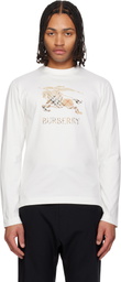 Burberry White EKD Long Sleeve T-shirt