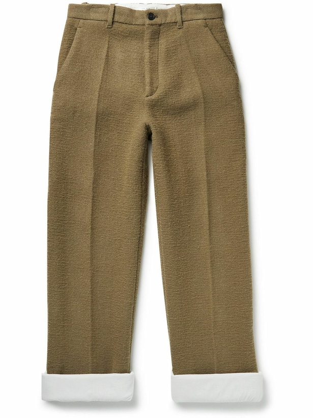 Photo: The Row - Gustavo Straight-Leg Textured Virgin Wool-Blend Trousers - Brown