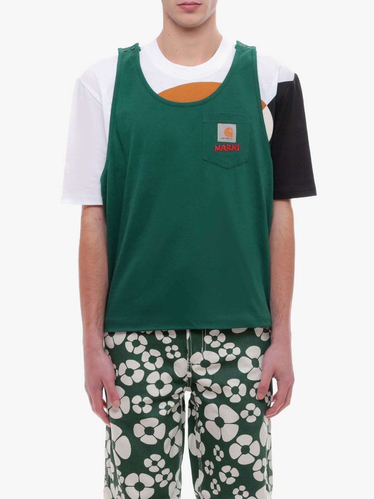 Marni X Carhartt Wip T Shirt Green Mens Carhartt WIP