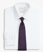 Brooks Brothers Men's Luxury Collection Madison Relaxed-Fit Dress Shirt, Franklin Spread Collar Fine Windowpane | White