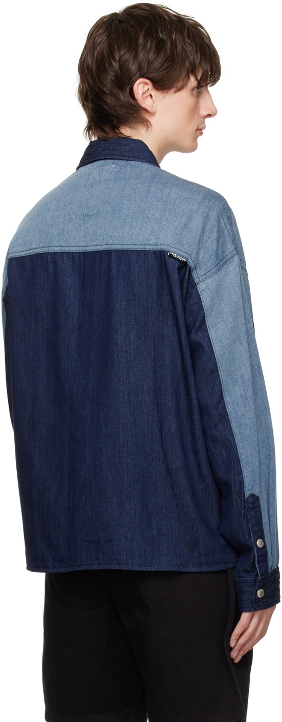 Izzue Blue & Indigo Patched Denim Shirt