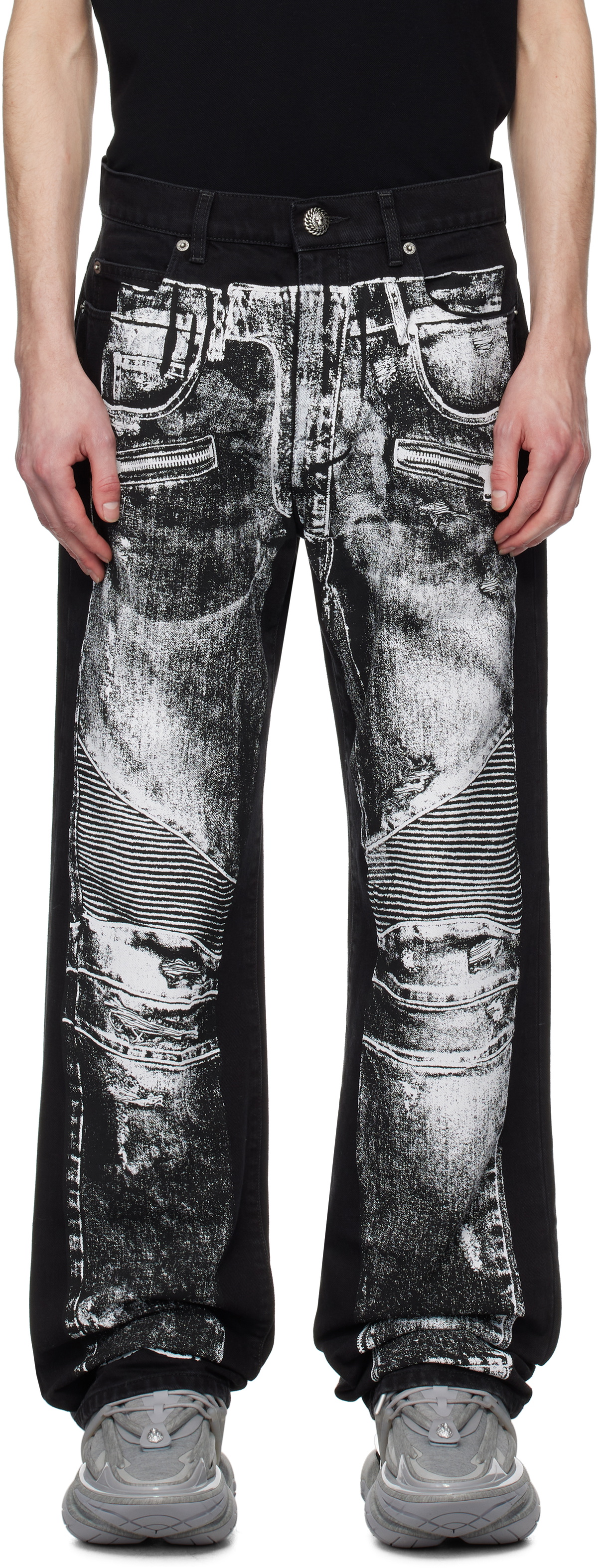 Jeans Biker BALMAIN Détressé - Taille 36, Coupe Skinny, Neuf Sans Étiquettes