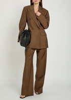 Rohe Double-breasted Wool and Mohair-blend Blazer Brown