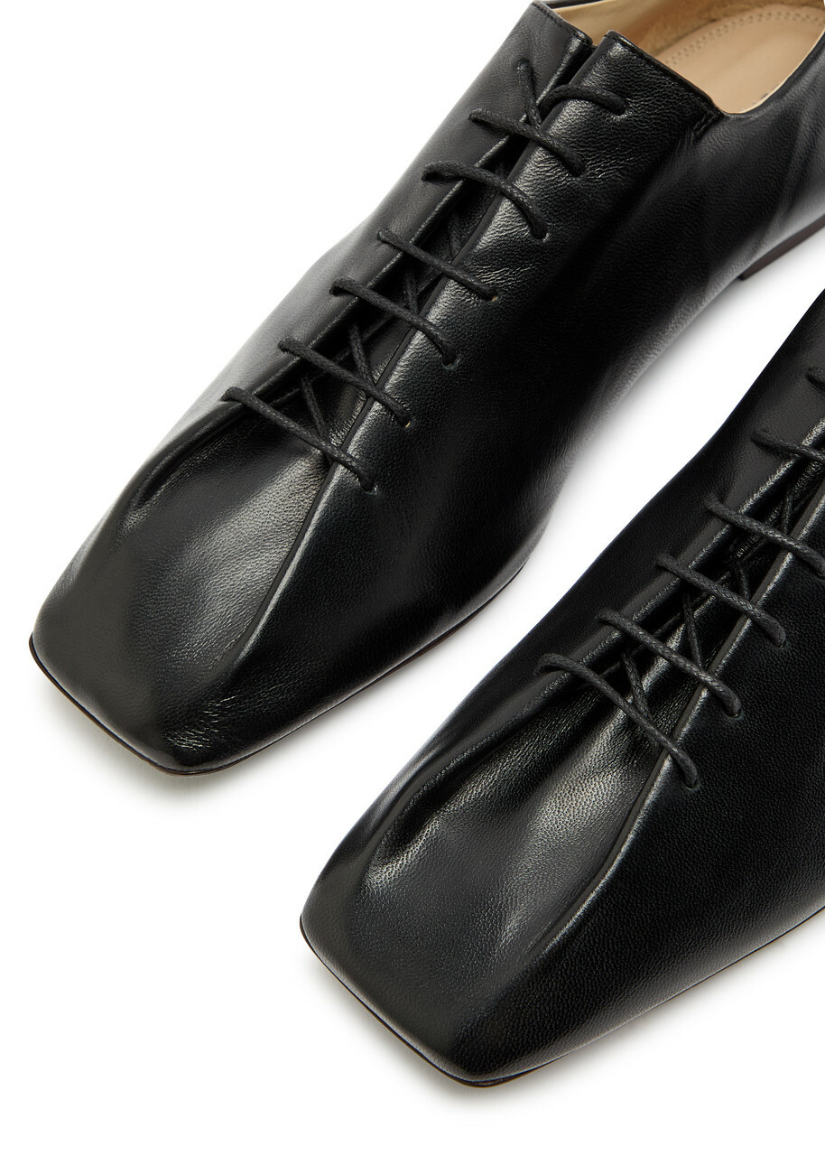 Lemaire Souris Leather Derby Shoes Black