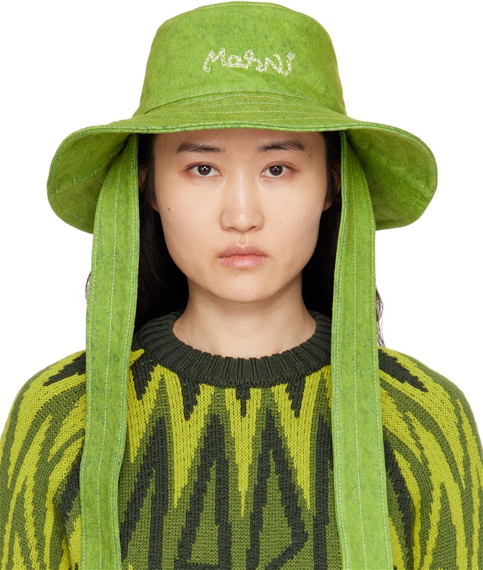Photo: Marni Green Marble Dyed Bleached Bucket Hat