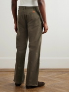 CELINE - Straight-Leg Distressed Cotton-Twill Chinos - Green