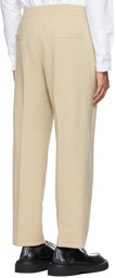 Solid Homme Beige Drawstring Dress Trousers