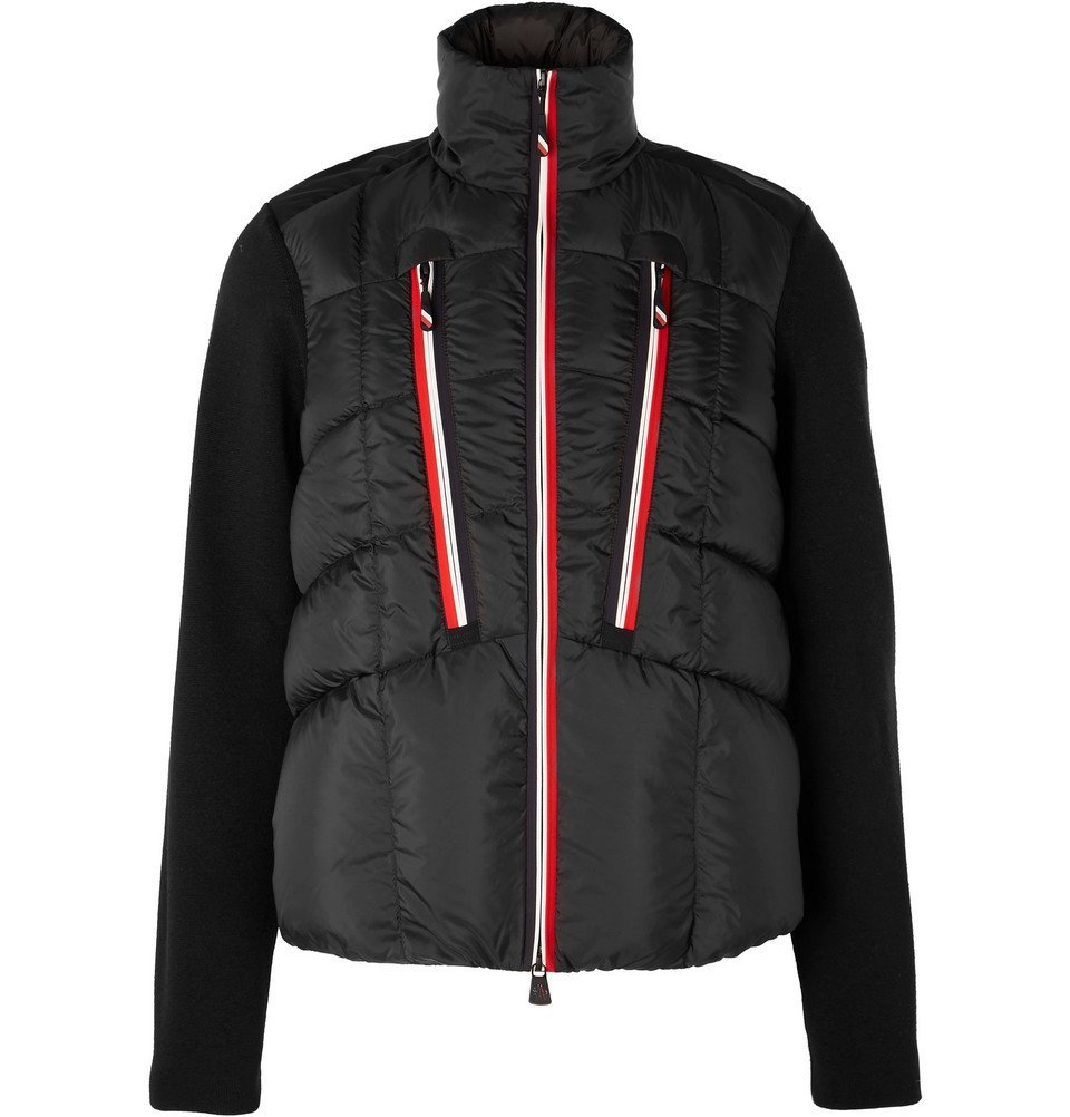 Moncler Grenoble Quilted Panelled Jersey Down Ski Jacket In Black