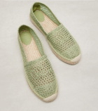 Chloé Isla leather-trimmed crochet espadrilles