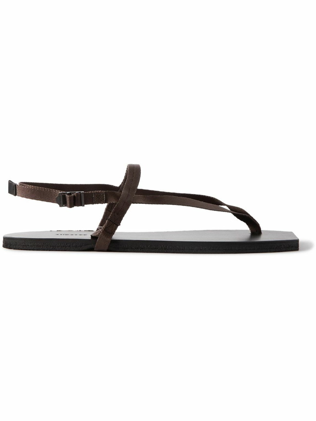 Photo: Auralee - Foot the Coacher Nylon-Webbing and Leather Sandals - Black