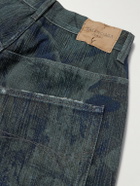 Balenciaga - Wide-Leg Distressed Camouflage-Print Jeans - Blue